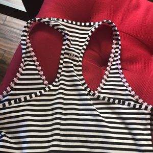 Lululemon Parallel Black and White Stripe Tank